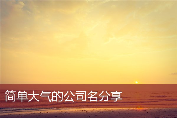 简单大气的公司名分享