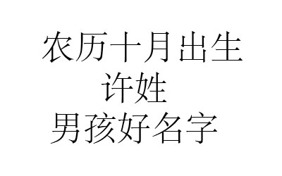 2020鼠年阴历十月出生许姓男孩取什么名字好