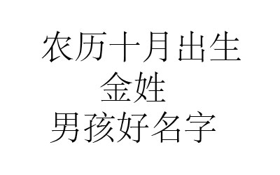 2020鼠年阴历十月出生姓金男孩取什么名字好